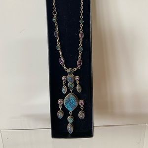 Nicky Butler Sterling silver Multi Gemstone Drop Necklace